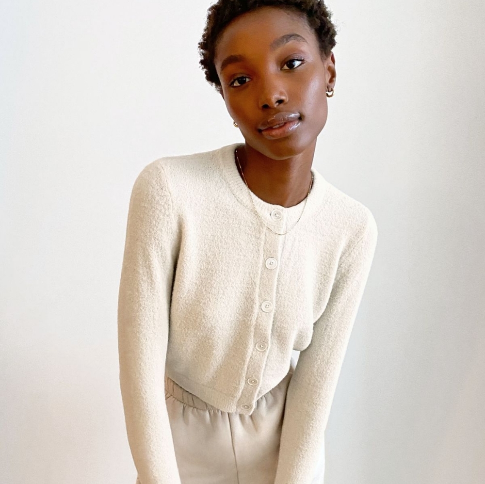 Long sleeve cardigan - blush pink